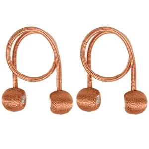 1 Pair Magnetic Curtain Tiebacks, Light Brown Color, Tie Rope Accessory Backs Holdbacks Buckle Clips Hook Holder Home Decor.
