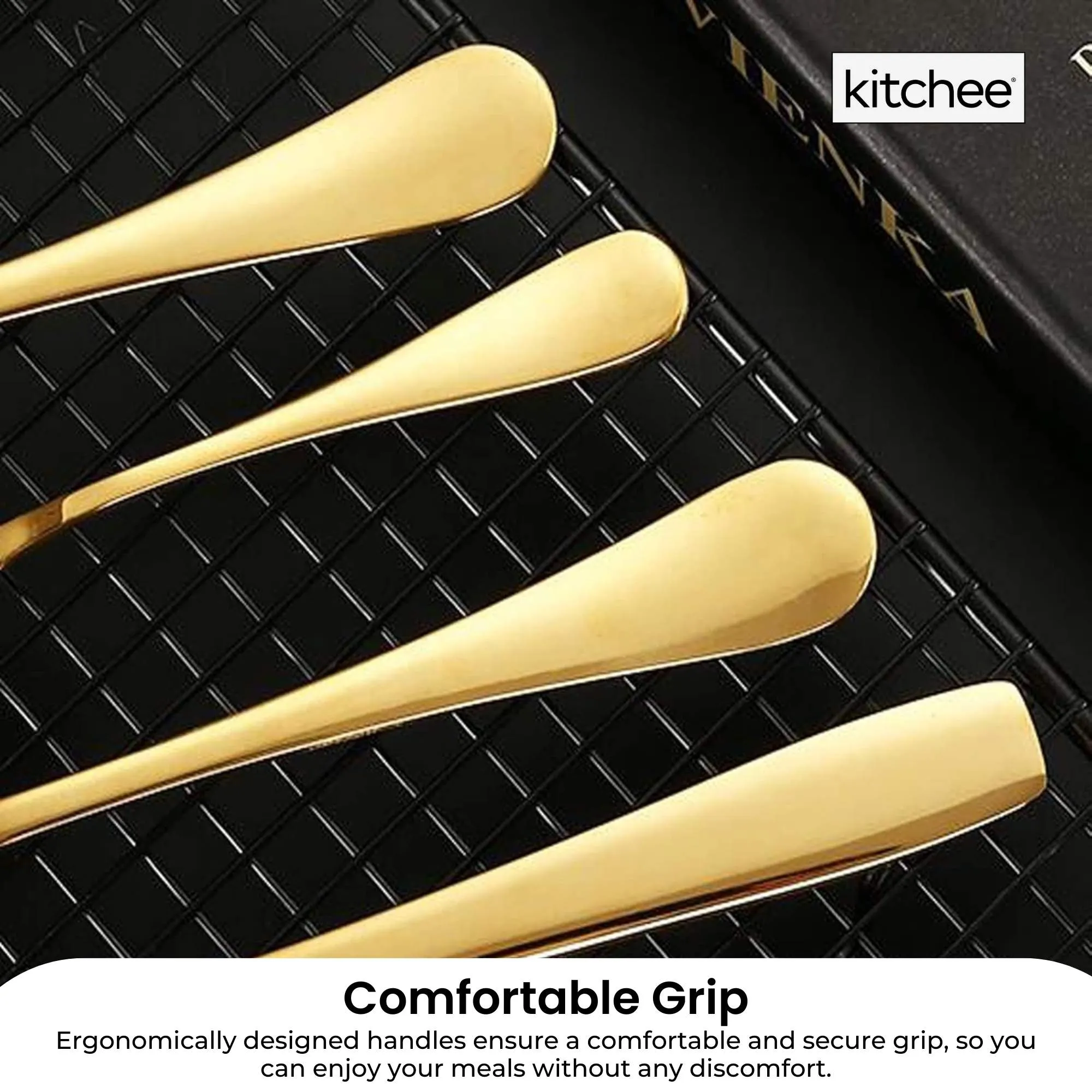 16-Piece Gold Cutlery Set | Stainless Steel Flatware | Knife, Fork, Spoon | Gift Box