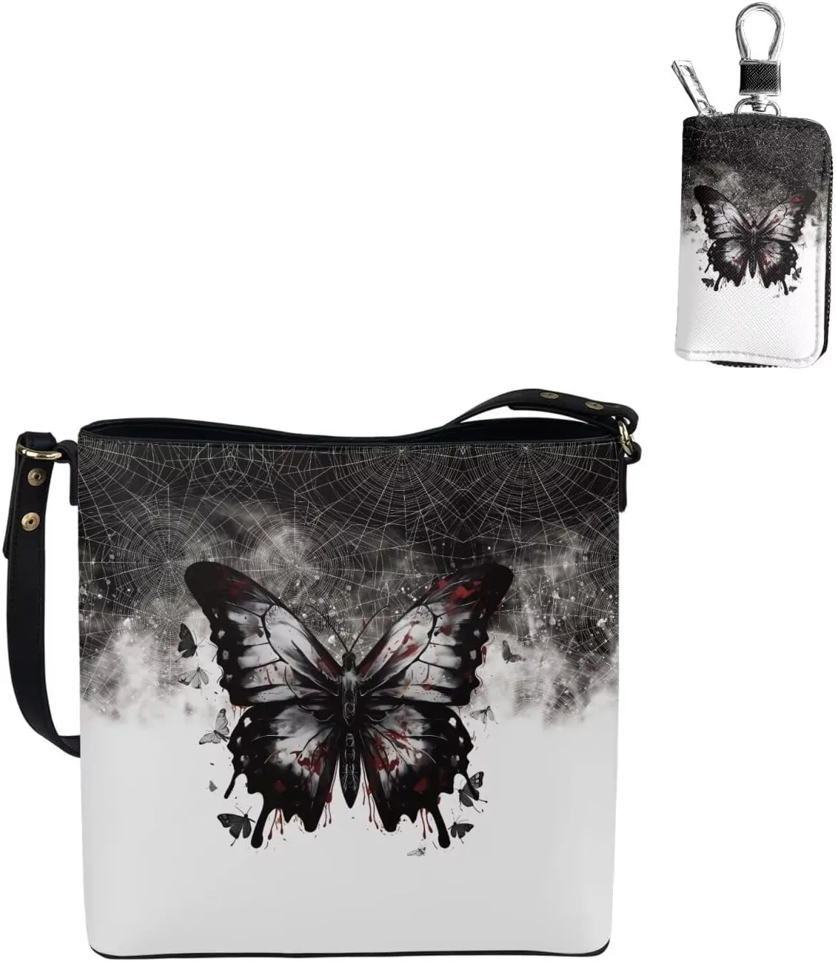 2Pcs Shoulder Bags Set Tote Bag Crossbody Bags for Women Car Key Fob Cover