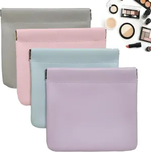 6 Pcs Pocket Cosmetic Bag, Small Makeup Bag for Purse, Mini Travel Storage bag, Waterproof No Zipper Self-closing Small Makeup Pouch for Women (4Pcs A)