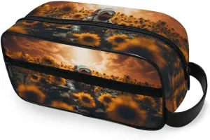 ALAZA Travel Toiletry Bag Hanging Dopp Kit Shaving Bag Large Astronaut Sunflower Toiletries Organizer Accessories Bags for Men Women