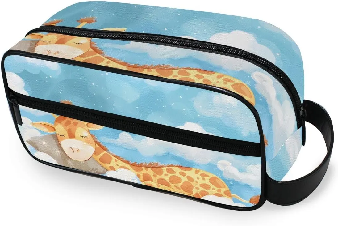 ALAZA Travel Toiletry Bag Hanging Dopp Kit Shaving Bag Large Giraffe Clouds Toiletries Organizer Accessories Bags for Men Women