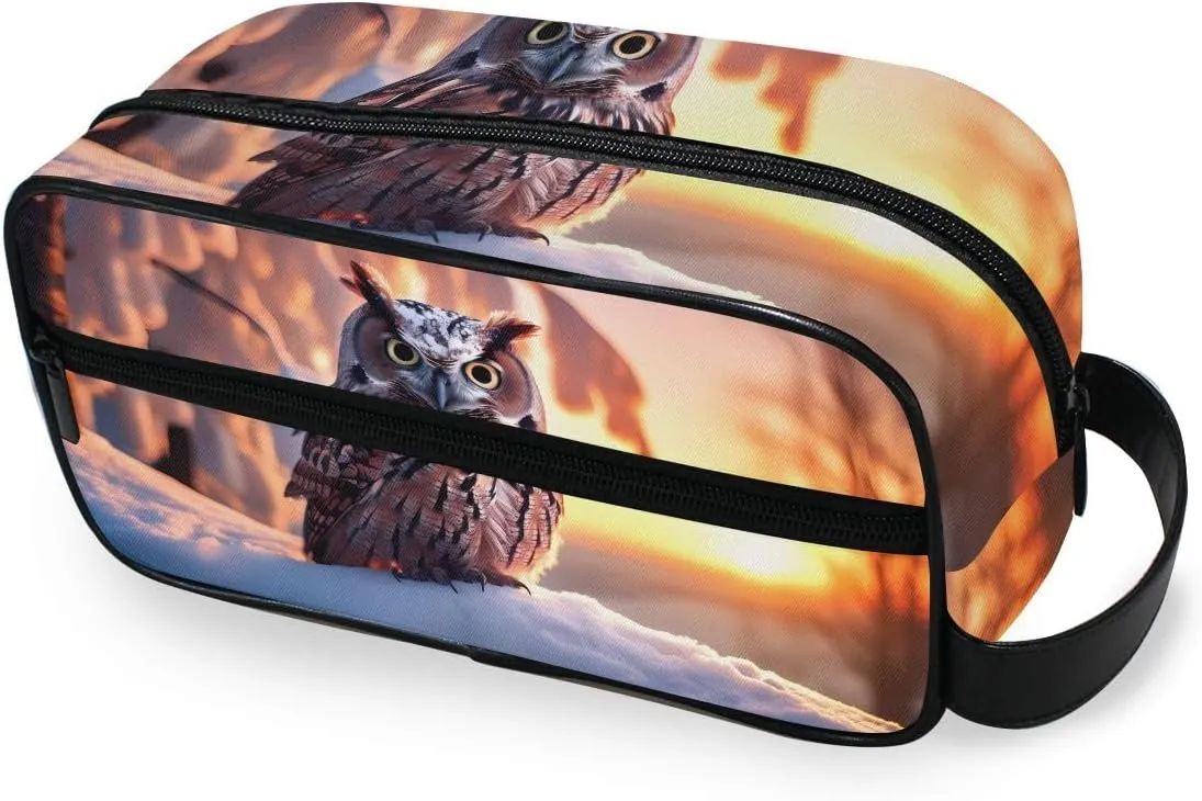 ALAZA Travel Toiletry Bag Hanging Dopp Kit Shaving Bag Large Owl 3 Toiletries Organizer Accessories Bags for Men Women