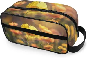 ALAZA Travel Toiletry Bag Hanging Dopp Kit Shaving Bag Large Poppies Sunshine Toiletries Organizer Accessories Bags for Men Women