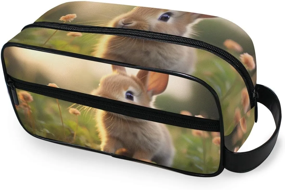 ALAZA Travel Toiletry Bag Hanging Dopp Kit Shaving Bag Large Rabbit 2 Toiletries Organizer Accessories Bags for Men Women