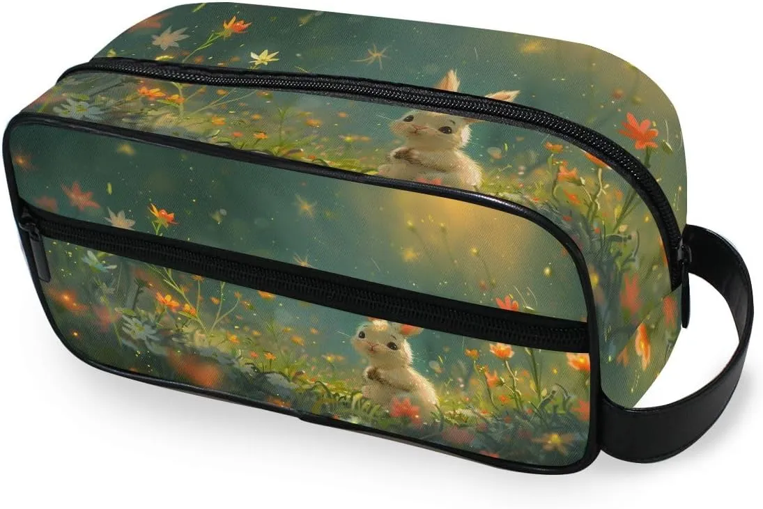 ALAZA Travel Toiletry Bag Hanging Dopp Kit Shaving Bag Large Rabbits Gardens Toiletries Organizer Accessories Bags for Men Women