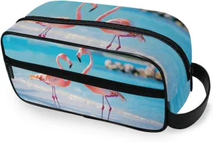 ALAZA Travel Toiletry Bag Hanging Dopp Kit Shaving Bag Large Two Flamingos Toiletries Organizer Accessories Bags for Men Women