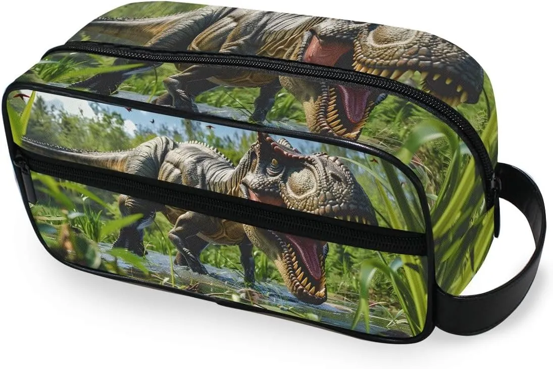 ALAZA Travel Toiletry Bag Hanging Dopp Kit Shaving Bag Large Tyrannosaurus Wild Toiletries Organizer Accessories Bags for Men Women