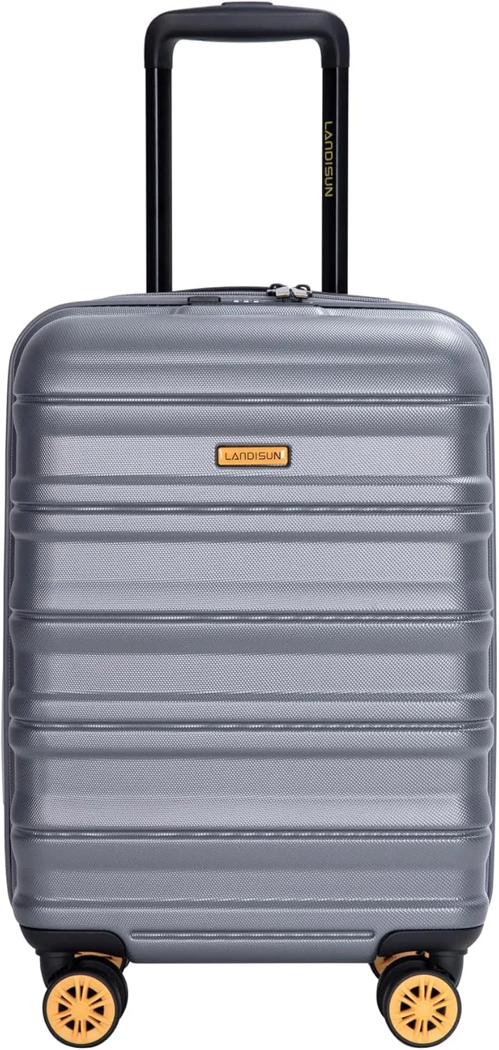 Amalodie Travehouse Hardsheel Carry On Luggage Airline Approved 18.5", Small Suitcase With Spinner Double Wheels and Lock, for Bussiness and School Travel