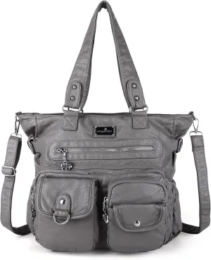 Angelkiss Purses Handbags for Women PU Tote Satchel Bags for Women Pockets Shoulder Bags