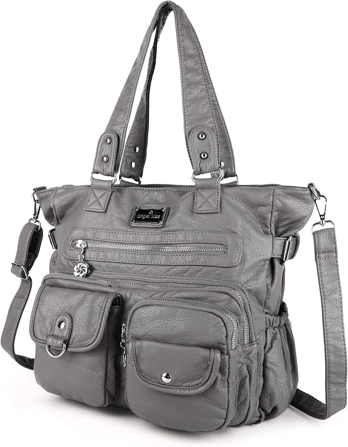 Angelkiss Purses Handbags for Women PU Tote Satchel Bags for Women Pockets Shoulder Bags