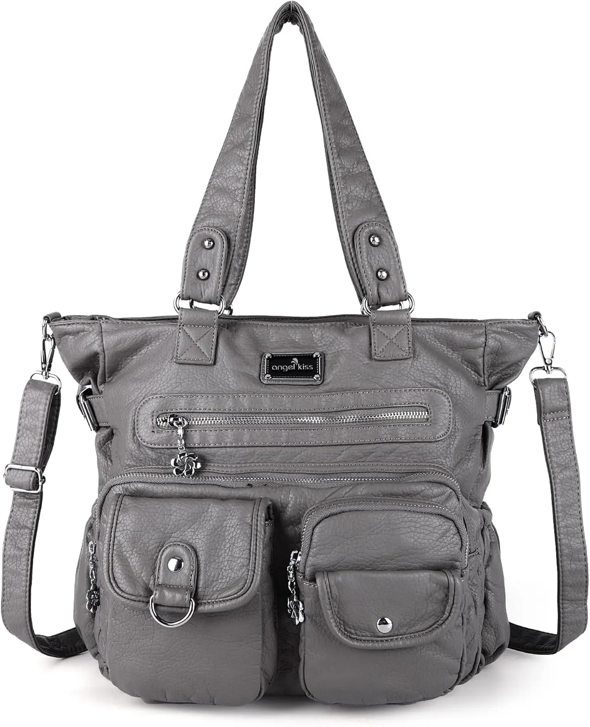 Angelkiss Purses Handbags for Women PU Tote Satchel Bags for Women Pockets Shoulder Bags