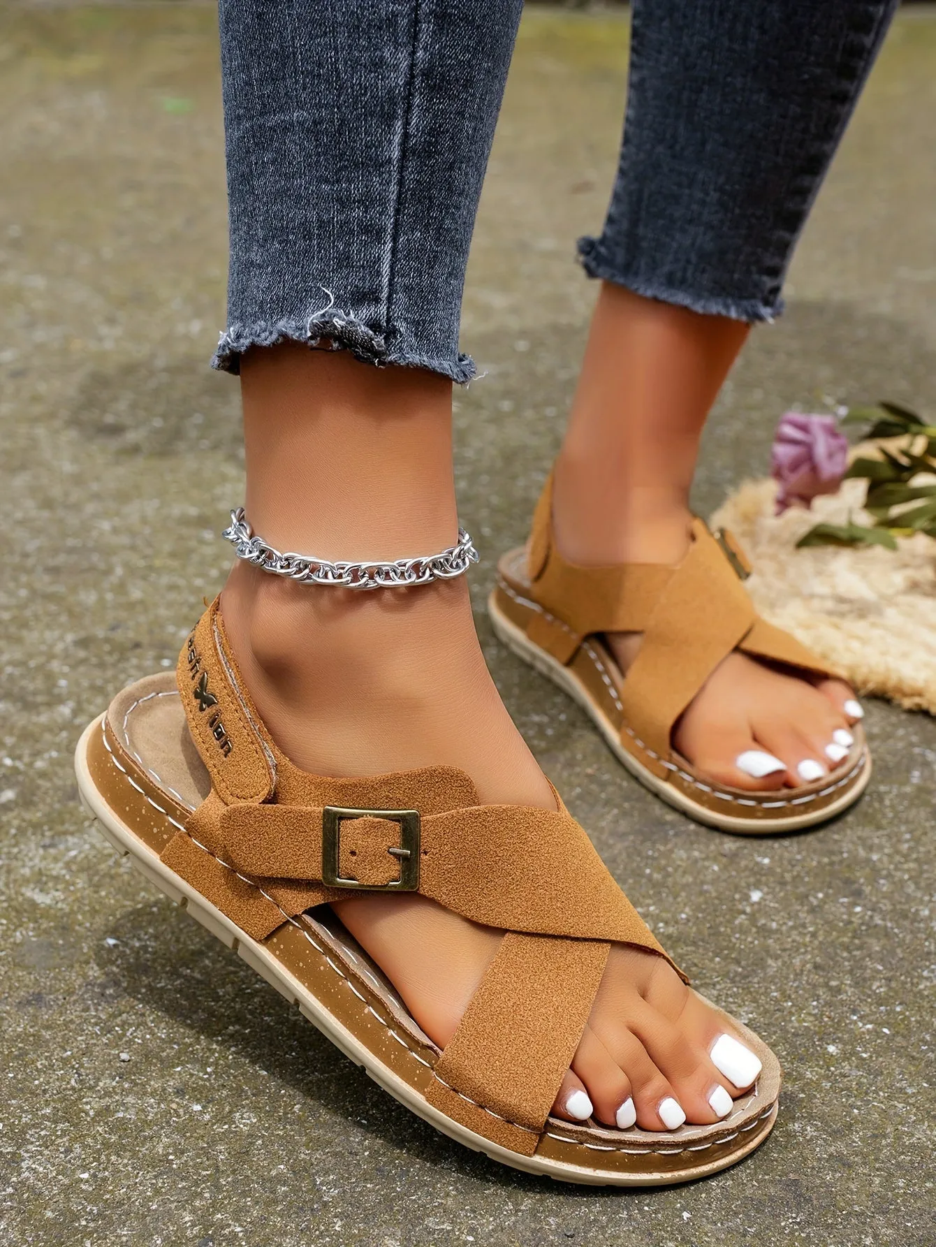 Ankle Strap Flat Sandals  Casual Open Toe Summer Footwear