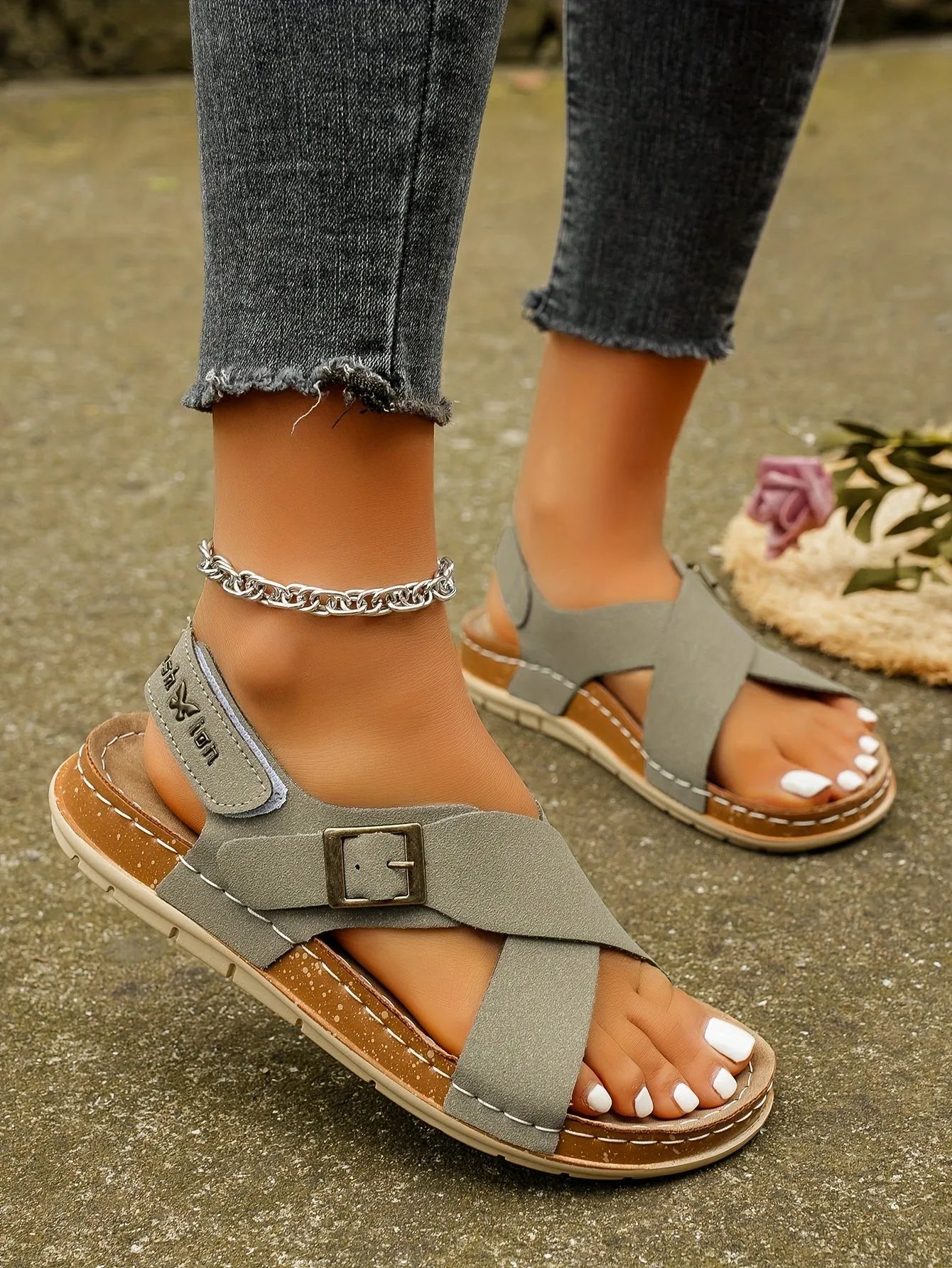 Ankle Strap Flat Sandals  Casual Open Toe Summer Footwear