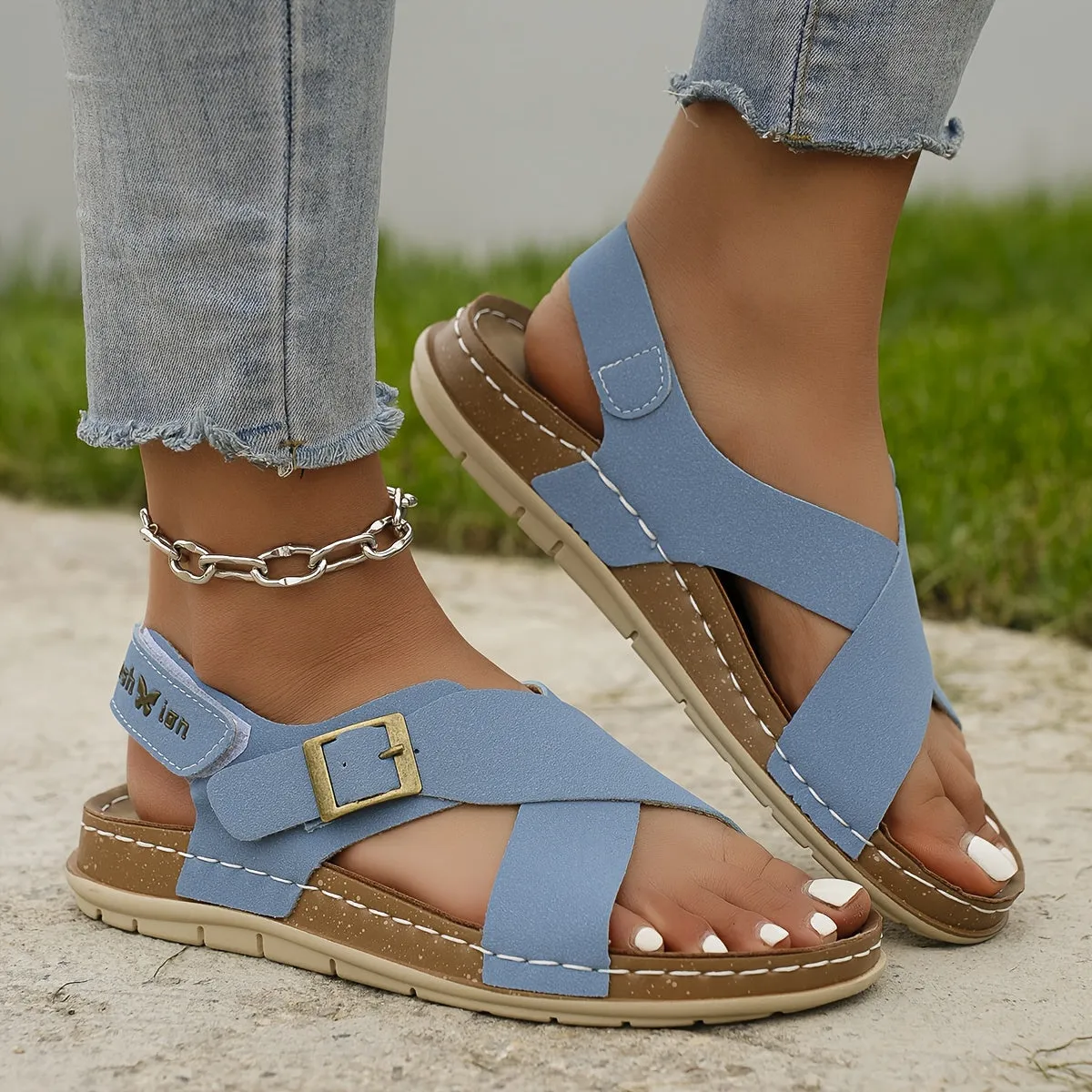 Ankle Strap Flat Sandals  Casual Open Toe Summer Footwear