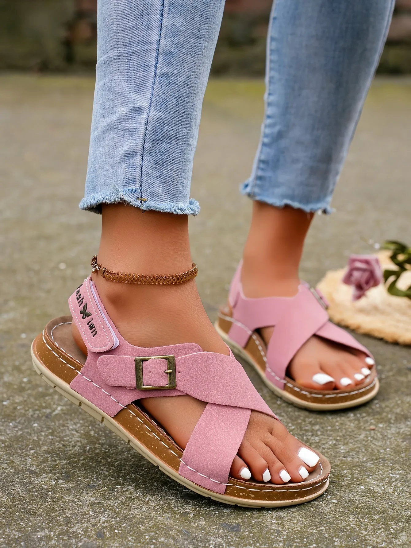 Ankle Strap Flat Sandals  Casual Open Toe Summer Footwear