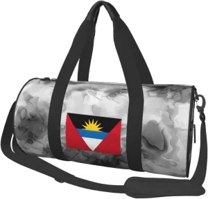 Antigua Barbuda Flag Convertible Garment Bag with Shoulder Strap, Carry on Garment Duffel Bag for Men Women - Rolling Foldable for Travel Luggage Bags (Black)