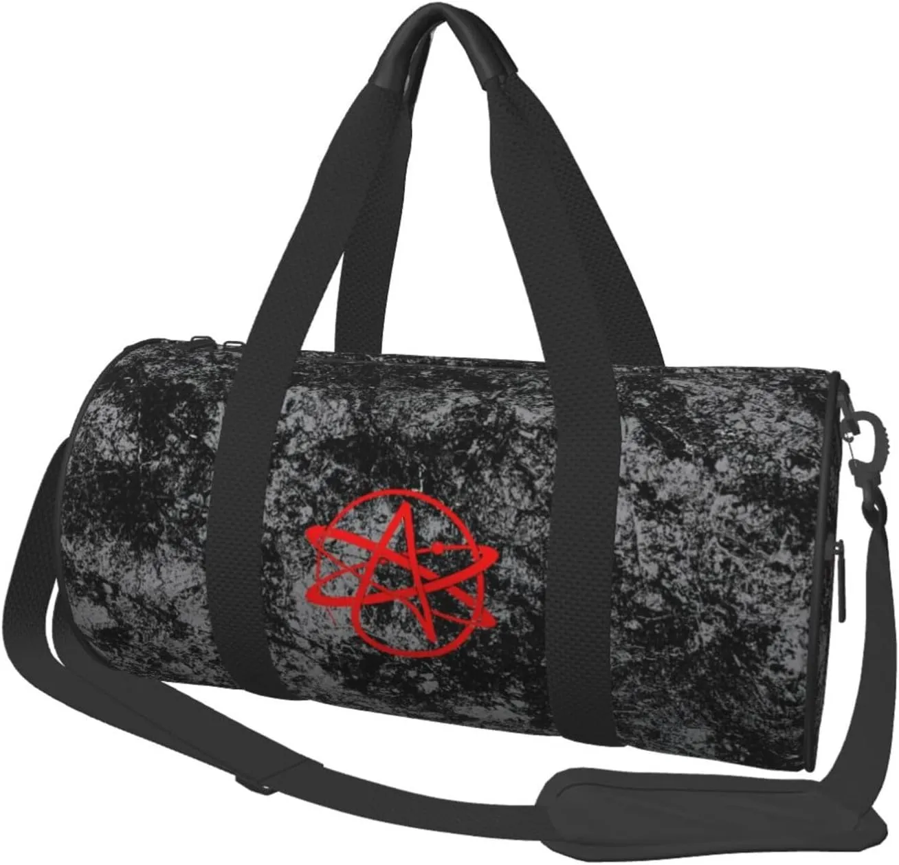 Atheist Symbol Convertible Garment Bag with Shoulder Strap, Carry on Garment Duffel Bag for Men Women - Rolling Foldable for Travel Luggage Bags (Black)