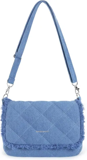 BAGSMART Denim Purse Crossbody Bag for Women Jean Canvas Shoulder Bag Purse Handbag Retro Blue Tote Bag with Adjustable Strap
