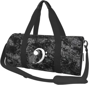 Bass Clef Logo Convertible Garment Bag with Shoulder Strap, Carry on Garment Duffel Bag for Men Women - Rolling Foldable for Travel Luggage Bags (Black)