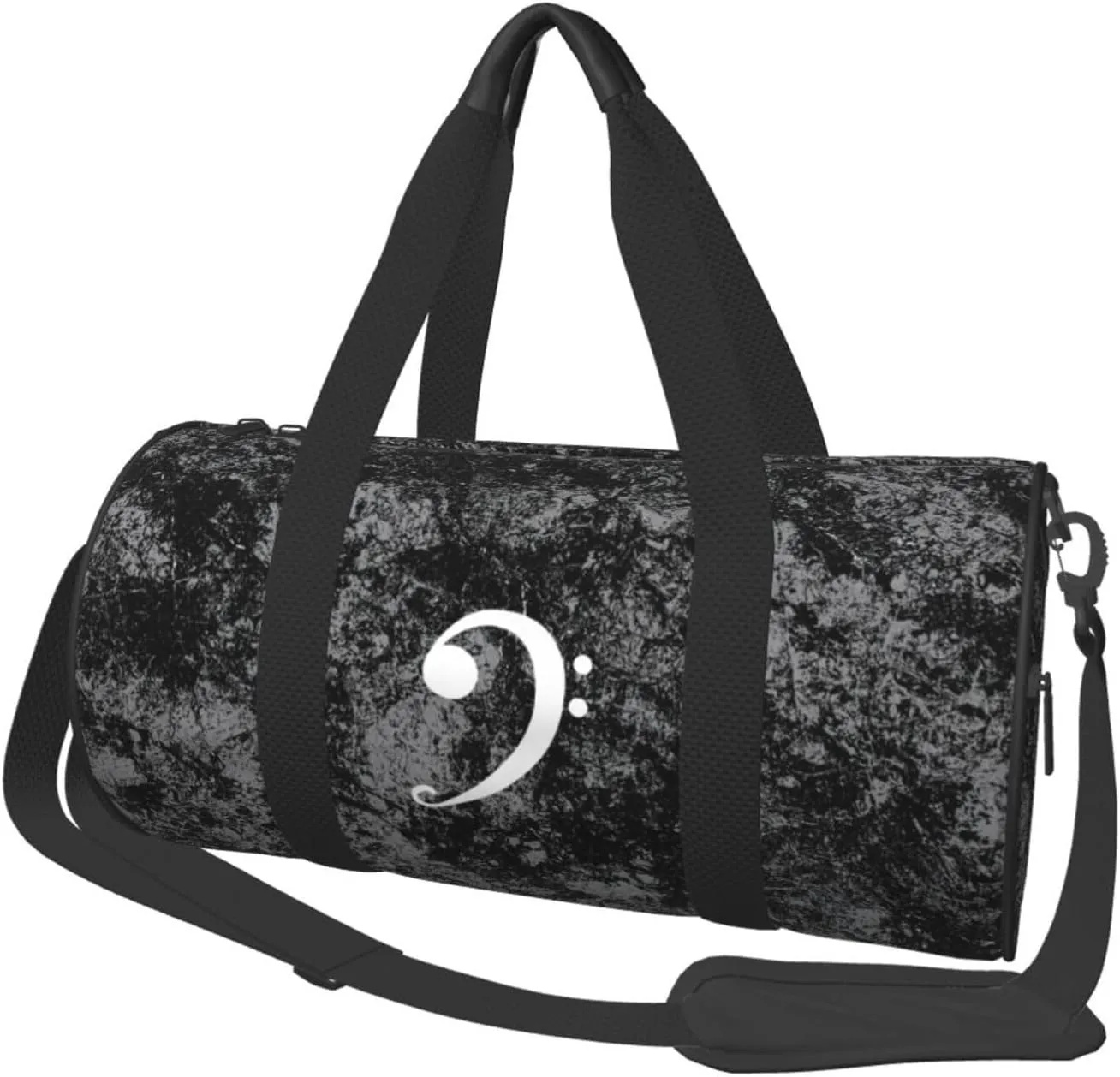 Bass Clef Logo Convertible Garment Bag with Shoulder Strap, Carry on Garment Duffel Bag for Men Women - Rolling Foldable for Travel Luggage Bags (Black)