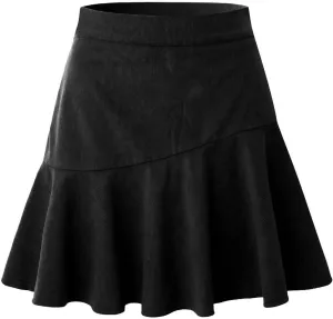 BTDECLAR Women's Corduroy Mini Skirt High Waisted Zip Up Pleated A Line Short Skater Skirt Casual Fall Spring Flared Skirts