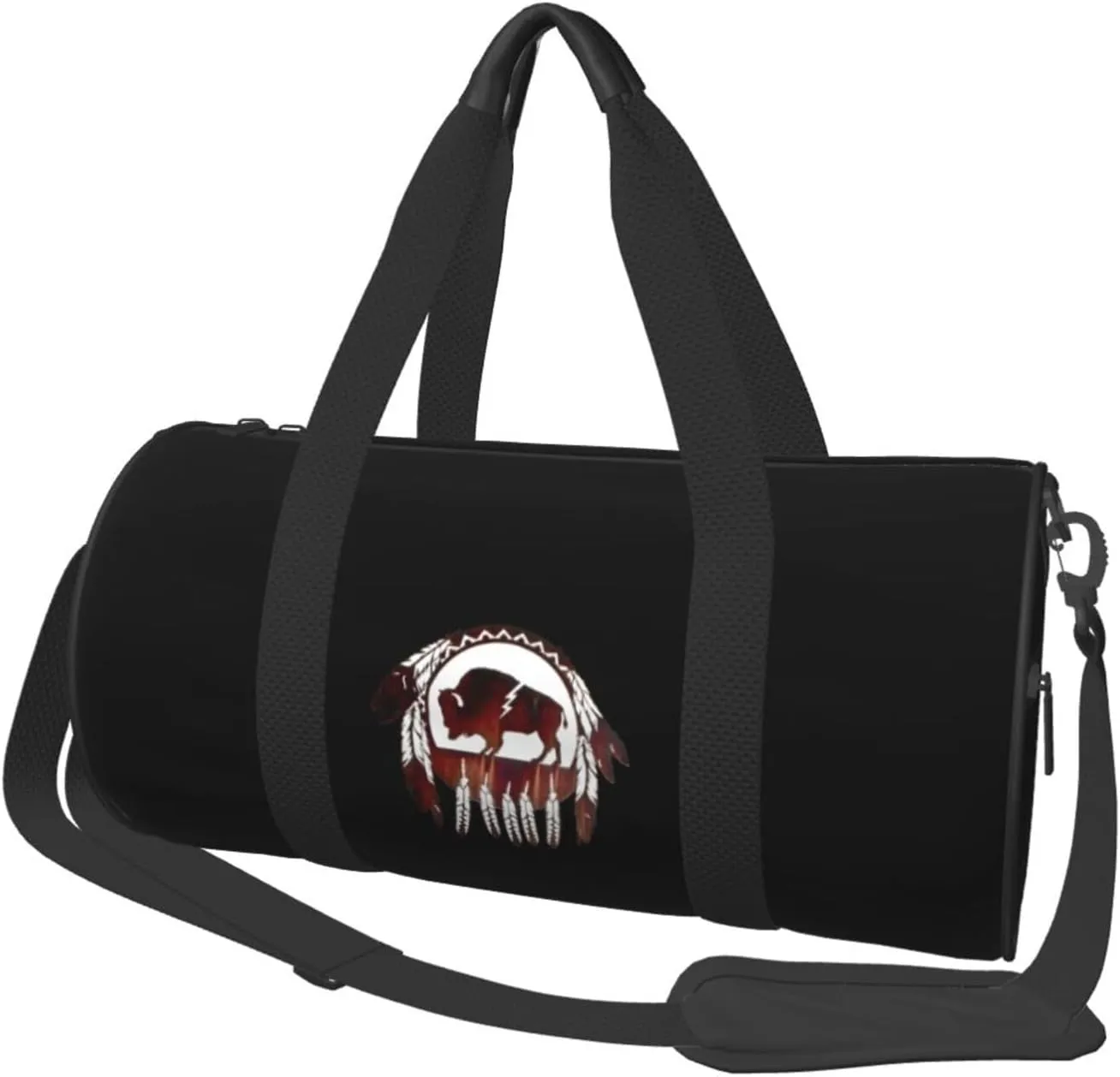 Buffalo Native American Convertible Garment Bag with Shoulder Strap, Carry on Garment Duffel Bag for Men Women - Rolling Foldable for Travel Luggage Bags (Black)