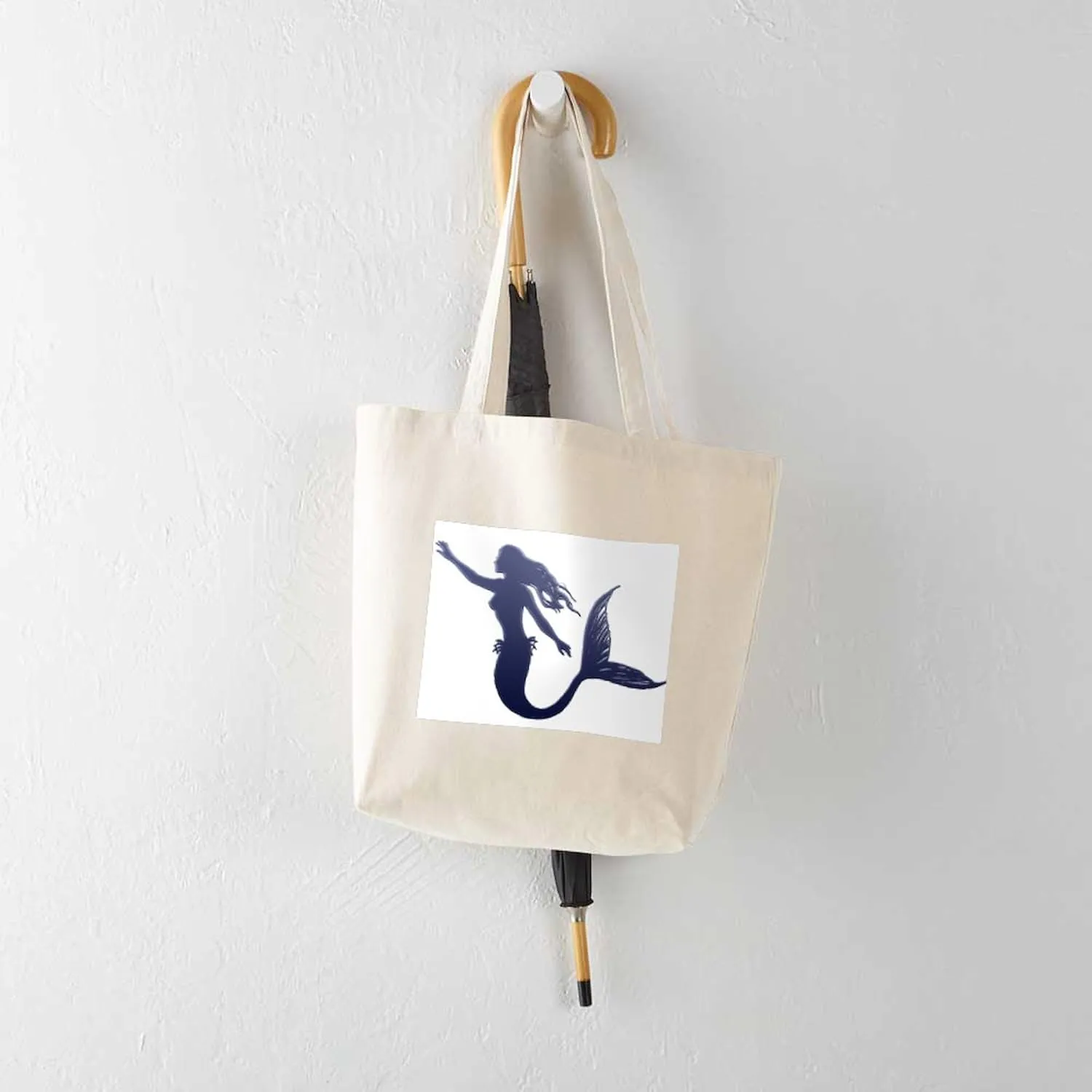 CafePress Mermaid Tote Bag Reusable Natural Beige Canvas Shopping Bag