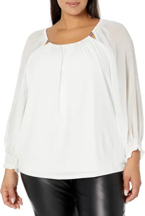 Calvin Klein Women's Chiffon Sleeve Knit