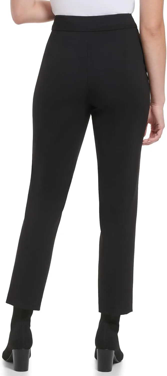 Calvin Klein Women's Everyday Straight Two Button Tab Lux Stretch Trouser