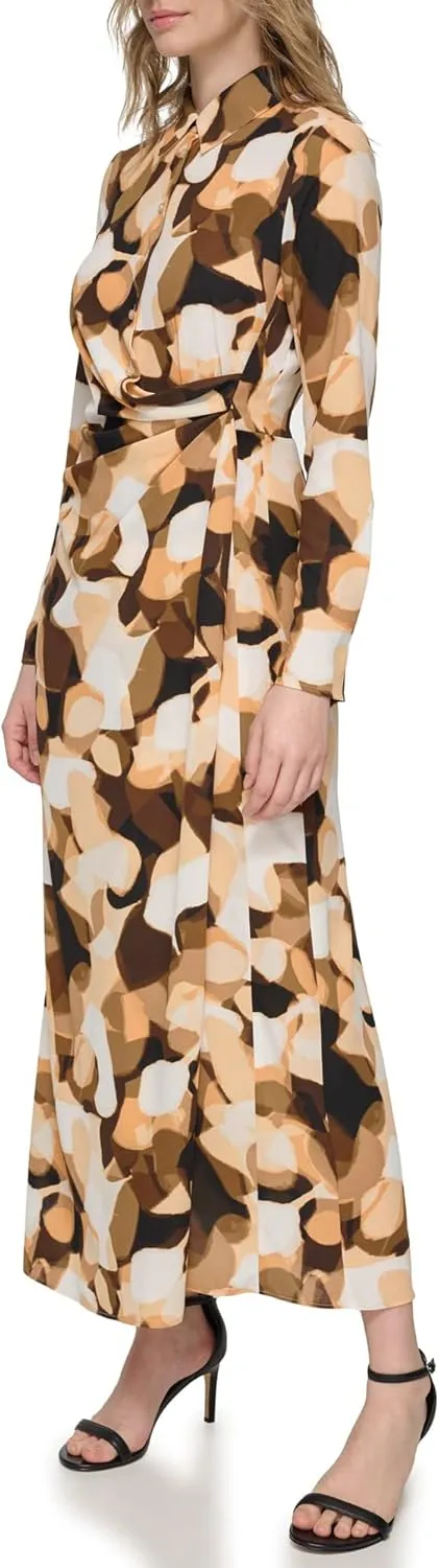 Calvin Klein Women's Printed Faux Wrap Dress