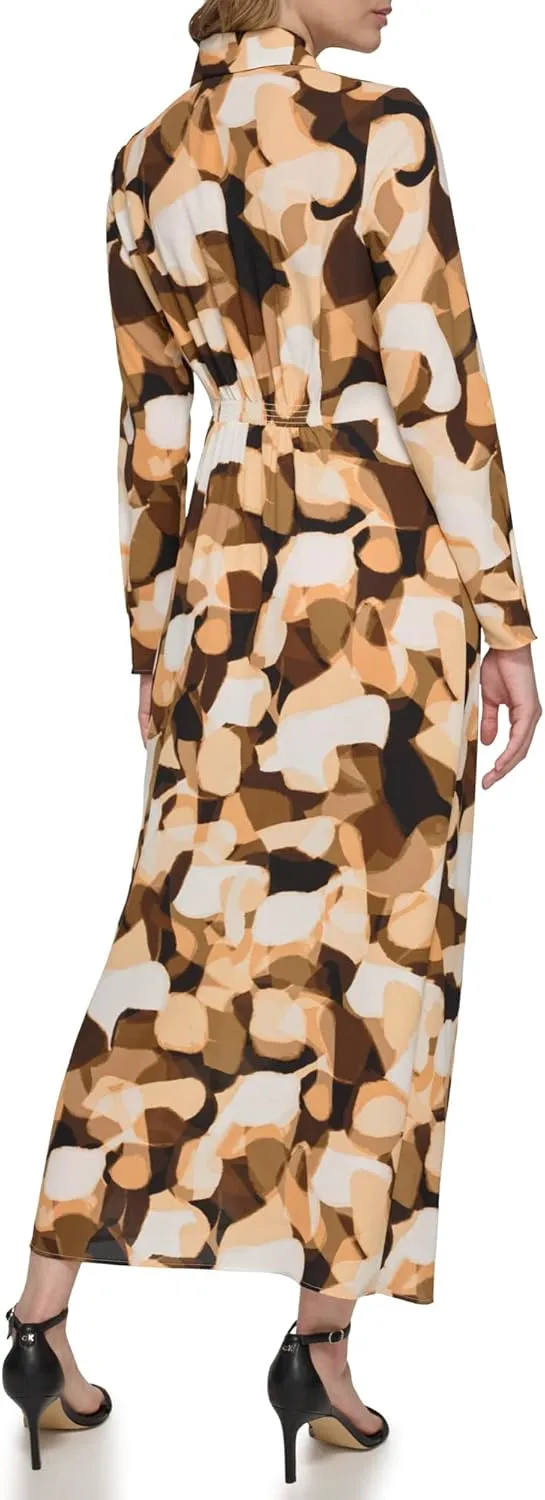 Calvin Klein Women's Printed Faux Wrap Dress