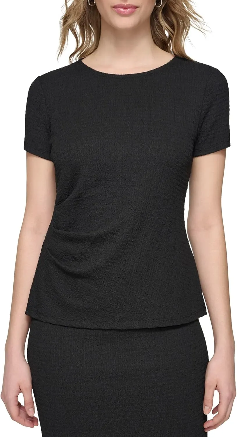 Calvin Klein Women's Short Sleeve Gathered Front Knit