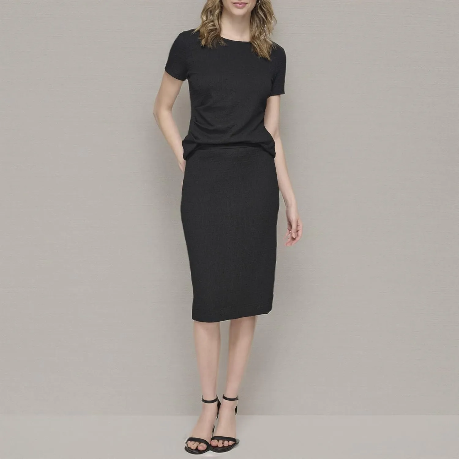 Calvin Klein Women's Short Sleeve Gathered Front Knit