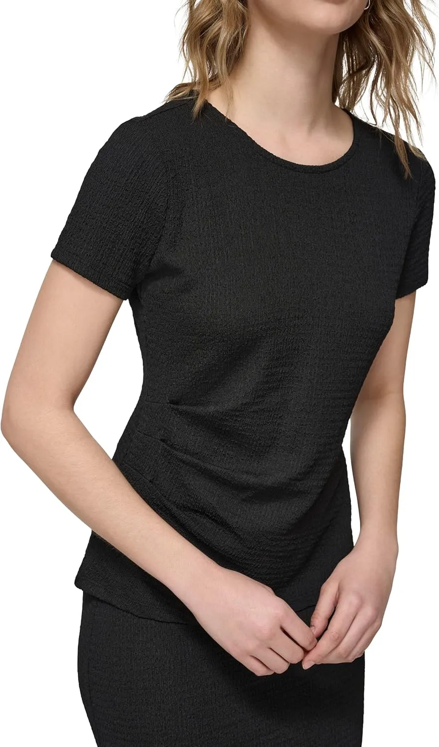 Calvin Klein Women's Short Sleeve Gathered Front Knit