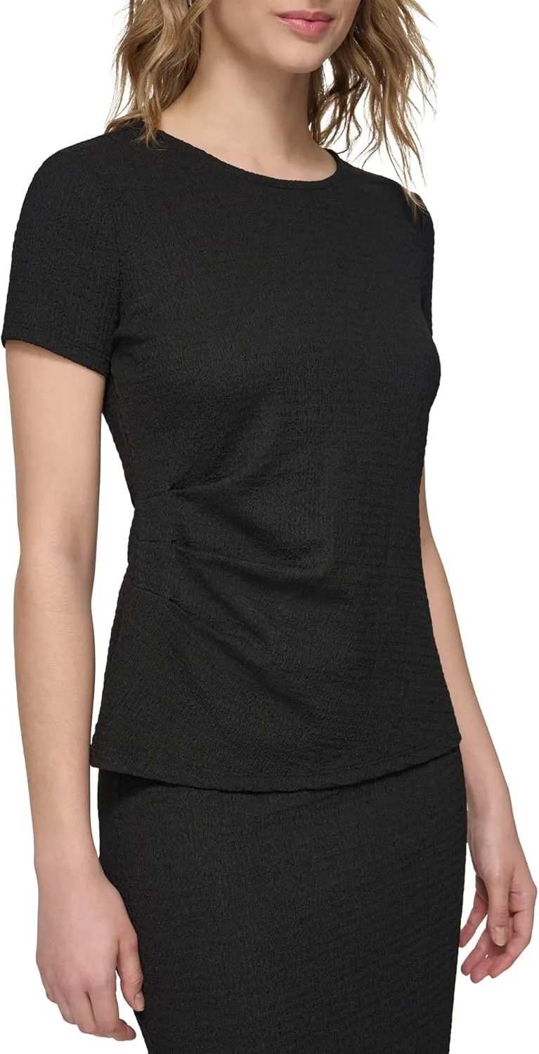Calvin Klein Women's Short Sleeve Gathered Front Knit
