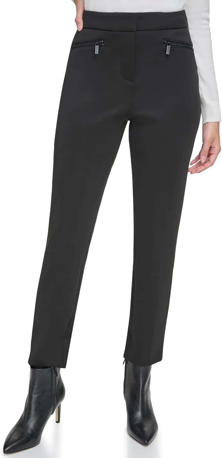 Calvin Klein Women's Straight Leg Zipper Pocket Pant