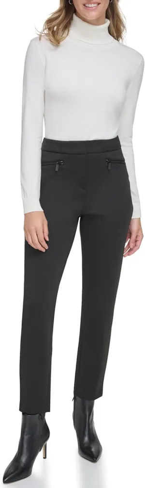 Calvin Klein Women's Straight Leg Zipper Pocket Pant