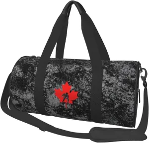 Canadian Hockey Player Convertible Garment Bag with Shoulder Strap, Carry on Garment Duffel Bag for Men Women - Rolling Foldable for Travel Luggage Bags (Black)