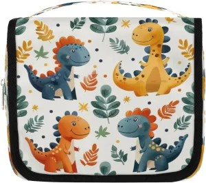 Cartoon Dinosaurs Hanging Travel Toiletry Bag Cosmetic Bag Portable Wash Bag with Hook for Bathroom Accessories Toiletries Cosmetics