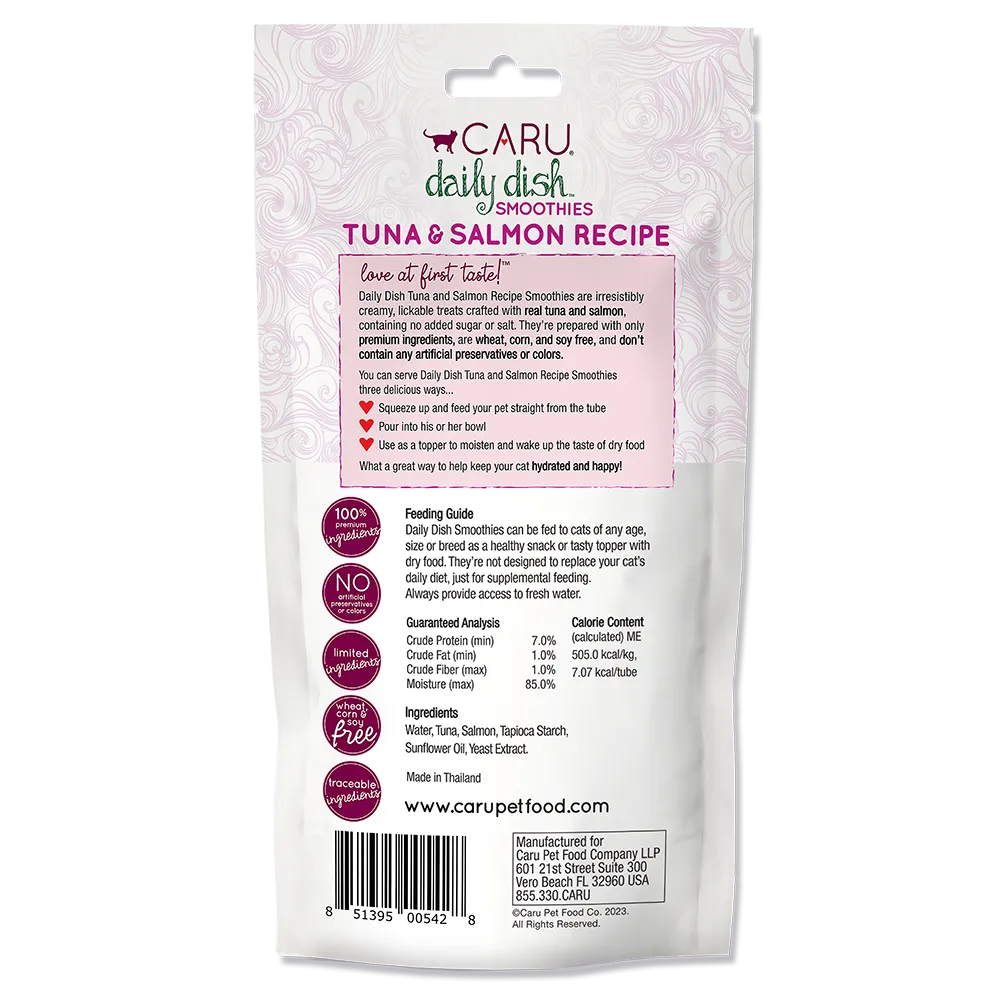 CARU - Daily Dish Smoothies - Treats For Cats - Tuna & Salmon
