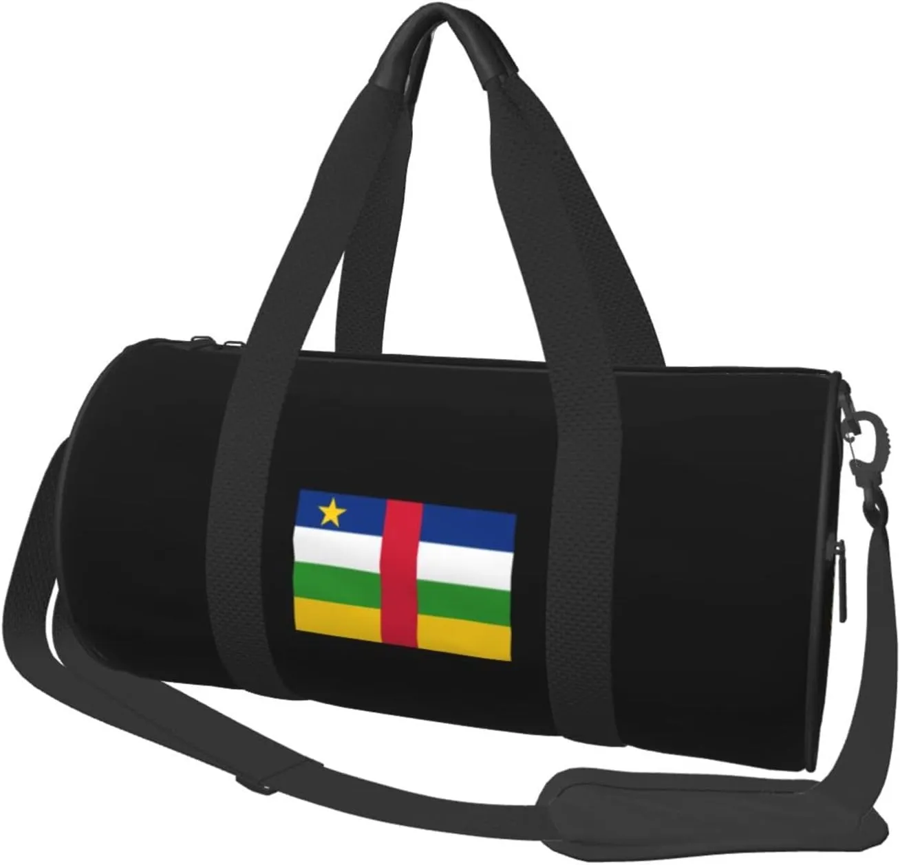 Central African Republic Flag Convertible Garment Bag with Shoulder Strap, Carry on Garment Duffel Bag for Men Women - Rolling Foldable for Travel Luggage Bags (Black)