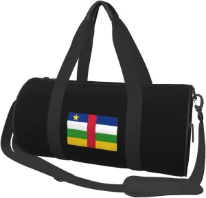 Central African Republic Flag Convertible Garment Bag with Shoulder Strap, Carry on Garment Duffel Bag for Men Women - Rolling Foldable for Travel Luggage Bags (Black)