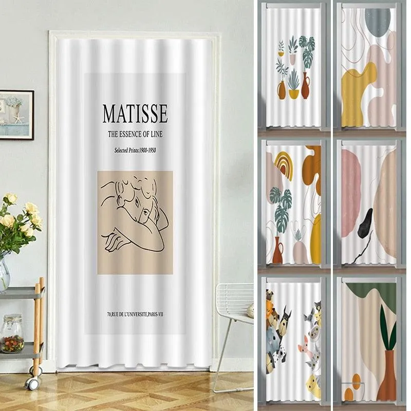 Chic Nordic Polyester Noren Curtains - Durable and Elegant Drapes for Home Décor Enhancement