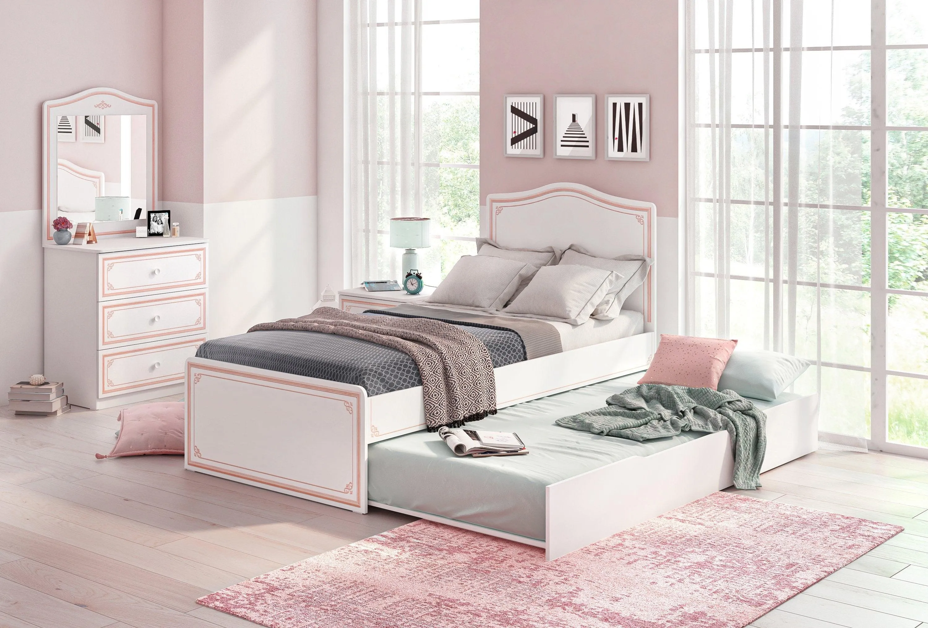 Cilek Selena Pink Dresser Mirror Only (Fits dresser and large dresser)