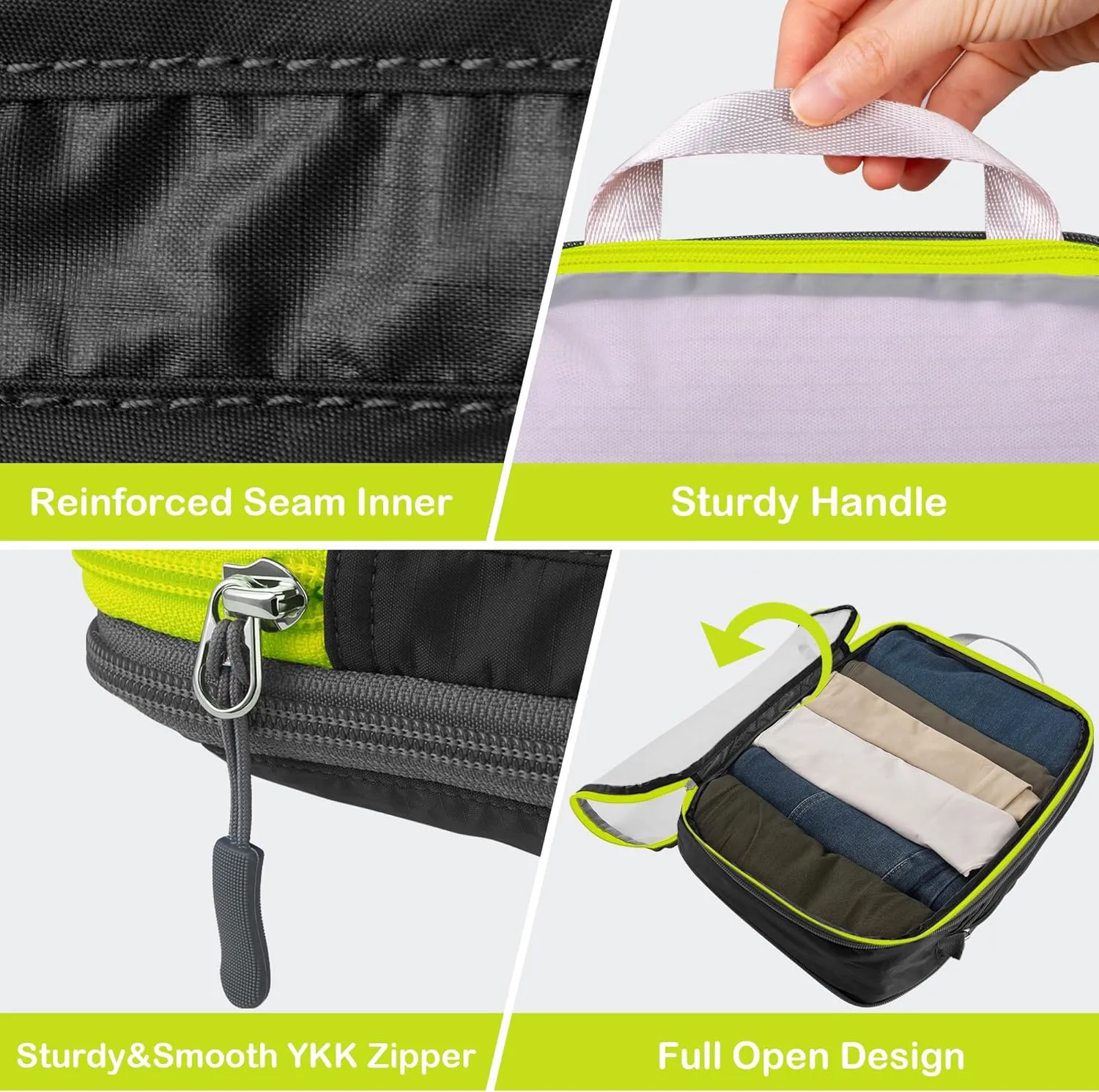 Cipway Mesh Compression Packing Cubes, Ultralight See Through Luggage Organizer Bags, Travel Essentials for Carry on Suitcase 3Pcs,Black