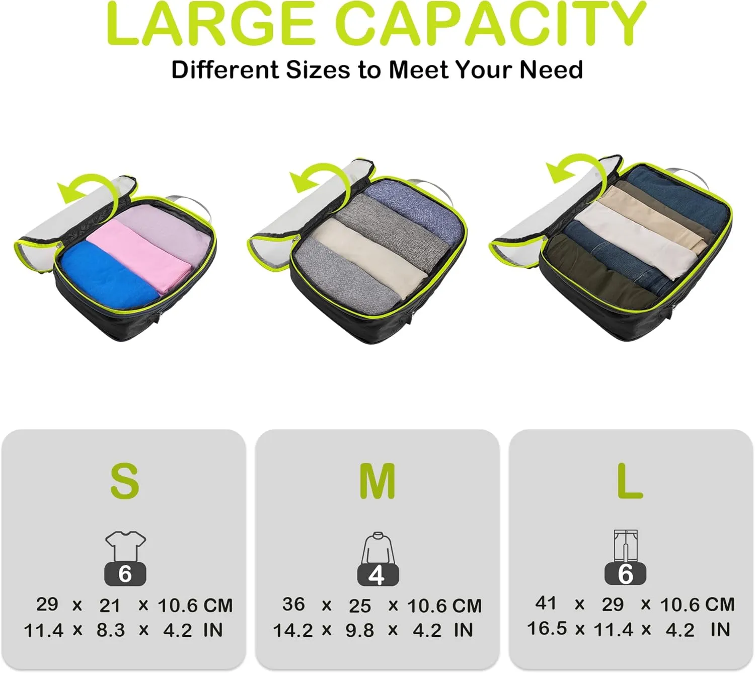 Cipway Mesh Compression Packing Cubes, Ultralight See Through Luggage Organizer Bags, Travel Essentials for Carry on Suitcase 3Pcs,Black