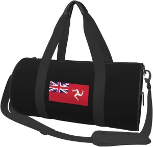 Civil Ensign of The Isle of Man Flag Convertible Garment Bag with Shoulder Strap, Carry on Garment Duffel Bag for Men Women - Rolling Foldable for Travel Luggage Bags (Black)