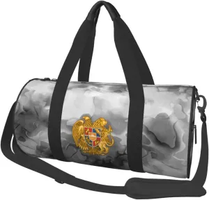 Coat of arms of Armenia Convertible Garment Bag with Shoulder Strap, Carry on Garment Duffel Bag for Men Women - Rolling Foldable for Travel Luggage Bags (Black)