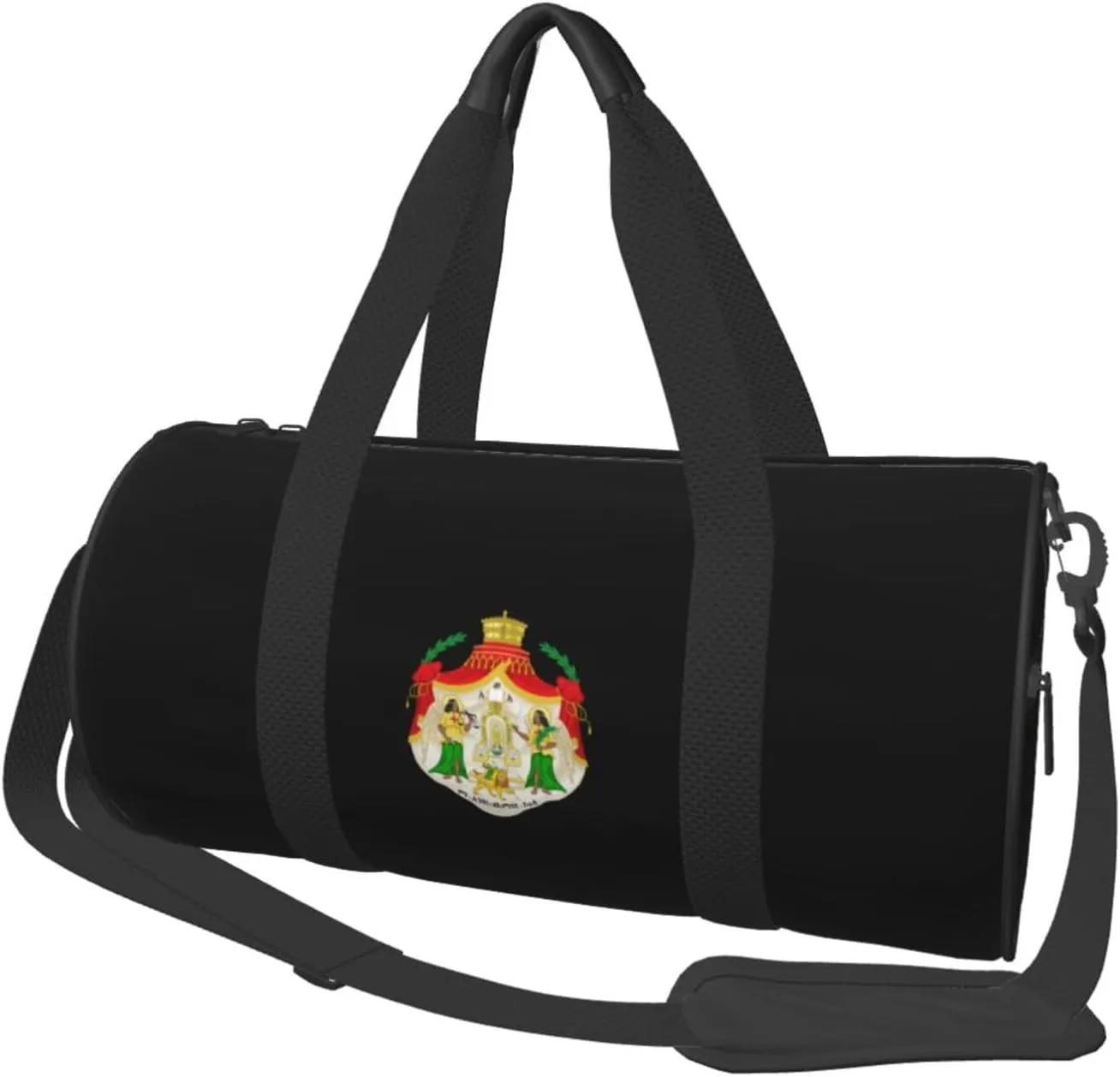 Coat of Arms of Ethiopia Convertible Garment Bag with Shoulder Strap, Carry on Garment Duffel Bag for Men Women - Rolling Foldable for Travel Luggage Bags (Black)